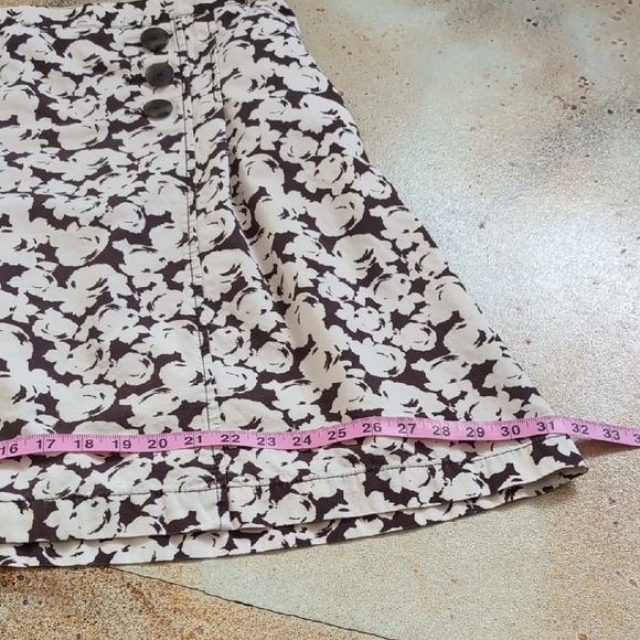 Merona | 100% Cotton A-Line Mini Skirt in Brown and Cream Size 12 - Picture 8 of 10